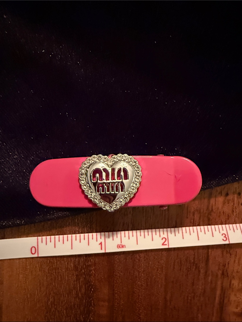 Hot Pink Heart Logo Hair Clip